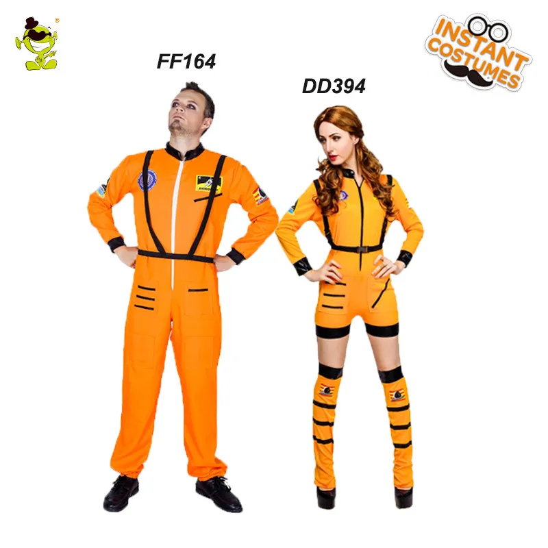 

Halloween Costume Adult Women&Men Astronauts Sexy Space Suit Stage Shows Orange Astronaut Costumes for Carnival