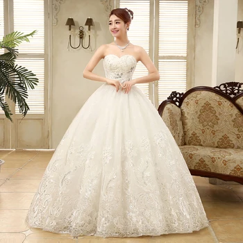 

Fansmile Vestidos de Novias Vintage Lace Wedding Dresses 2020 Ball Gowns Sweetheart Plus Size Wedding Gowns Real Photo FSM-024F