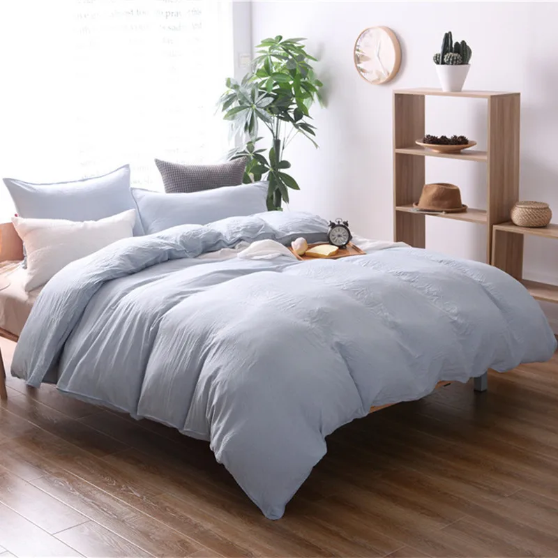 

Solid Color Duvet Cover Sets Twin Queen King Size Bedclothes 2-3pcs 100% Polyester Bedding Set For Adults XF329-8