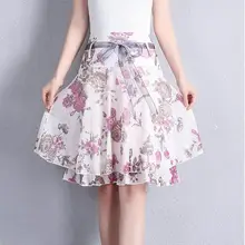 Летняя женская цветочная юбка большого размера, юбка миди с высокой талией, нежная женская юбка с рюшами, повседневная юбка, юбки для женщин, Saias Feminina