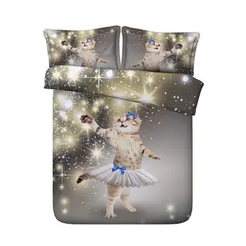 

lovely kitten duvet cover set 4/6pcs cat print bedding sheet single queen super king size quilt covers double bedlinen