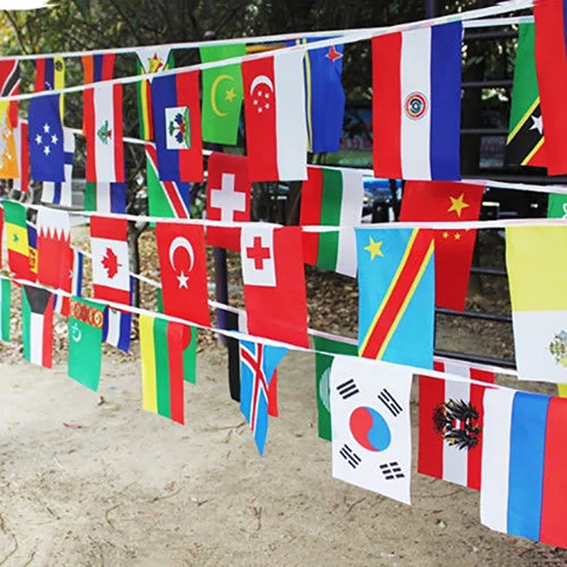 32 флага, флаг стран мира, флаг мира, 32 команды Олимпийских игр, Висячие флаги