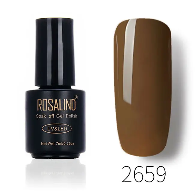 Гель ROSALIND 1 S, Гель-лак для ногтей кофейного цвета, 7 мл, УФ-лампа/светодиодный светильник для дизайна ногтей, долговечный, для маникюра, отмачиваемый Гель-лак - Цвет: RA2659