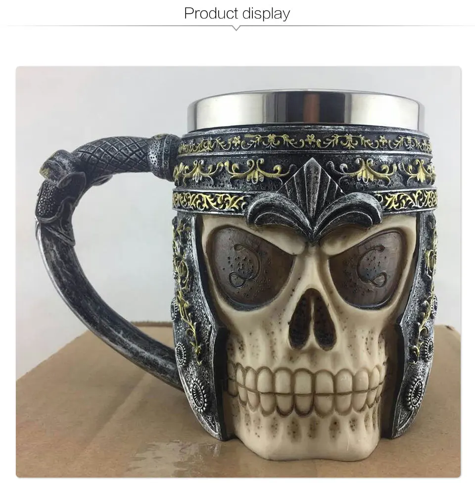 Personalized 3D Skull Mug Coffee Stainless Steel Double Wall Insulated Funny Creative Gift Halloween Christmas Gifts For Kids Men (7)