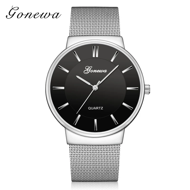 

Gonewa Brand Sport Watches Men Fashion Simple Silver Business Quartz Watch Luxury Milirtary Clock Watches For Man Casual Watch