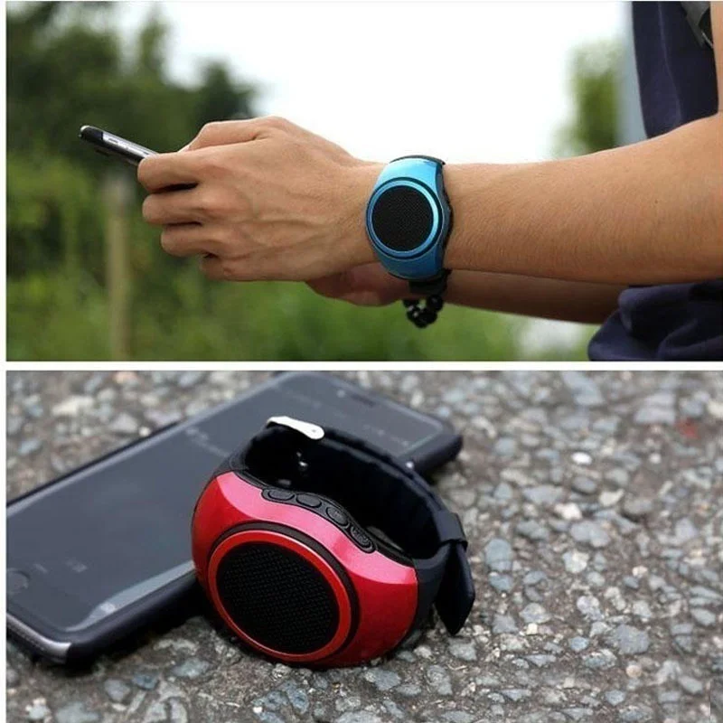

Portable Mini Watch Type Sports Bluetooth Speaker 500mah Battery Long Using Speaker Support Call Audio Radio Speakers