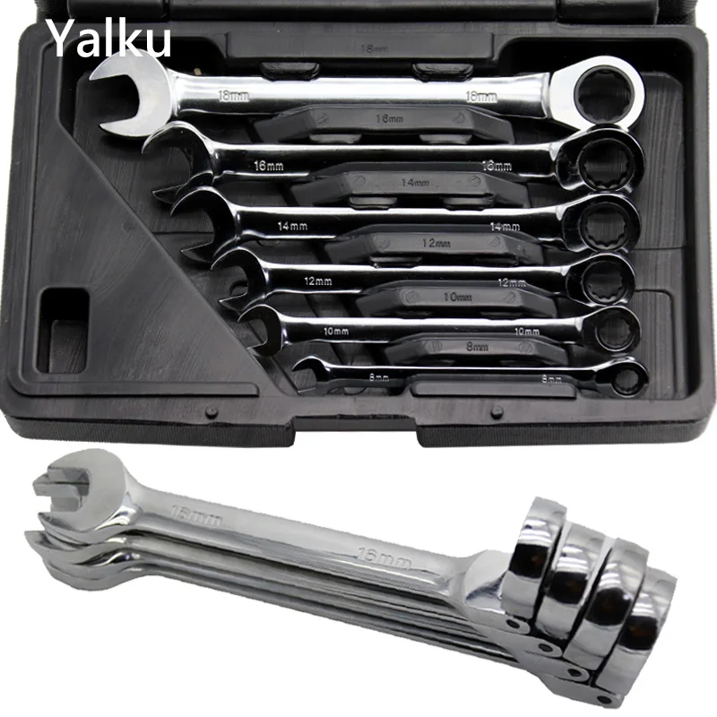 Yalku Spanner Torque Flexible Head Ratchet Wrench Combination