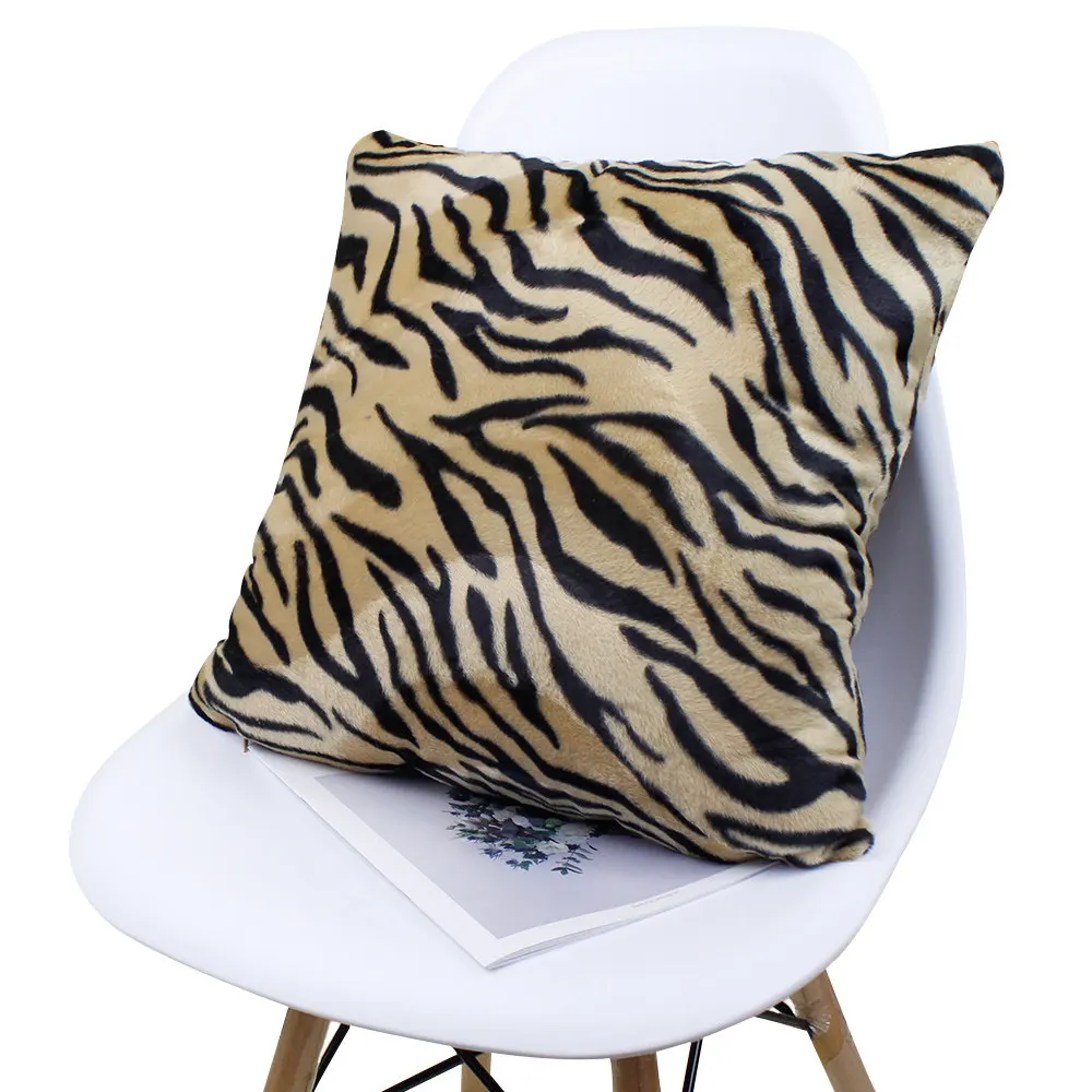 Animal Zebra Deer Tiger Leopard Pattern Plush Throw Pillow Custom Bed Car Cushion Cover Home Decor Pillowcase 30/40x40/45/50/60