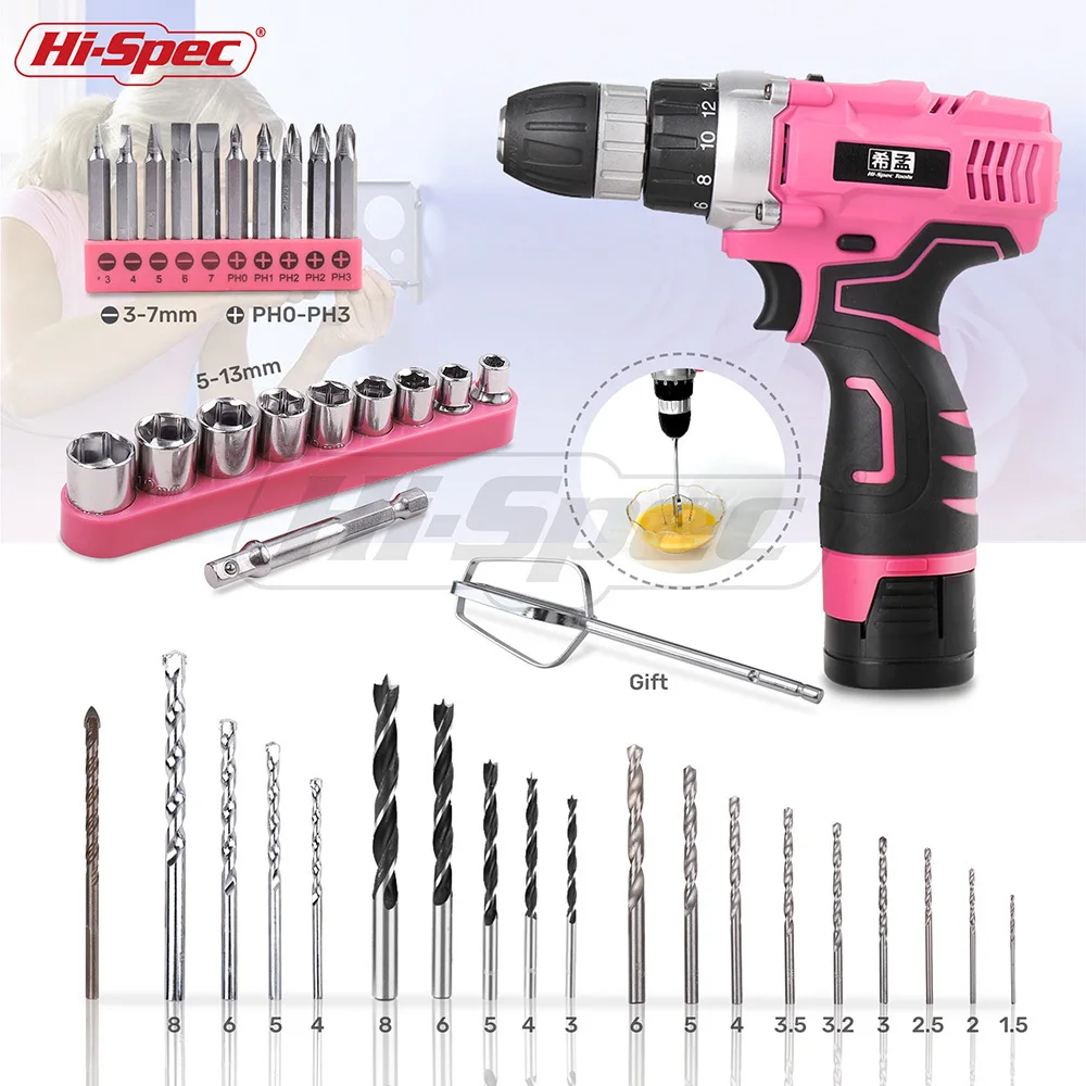 Hi-Spec 124 Piece Pink Household Hand Tool Set Kit 16.8V Electric Screwdriver Li-ion Battery Power Tool Set Girl Women Lady Tool Hi-Spec 124 Piece Pink Household Hand Tool Set Kit 16.8V Electric Screwdriver Li-ion Battery Power Tool Set Girl Women Lady Tool