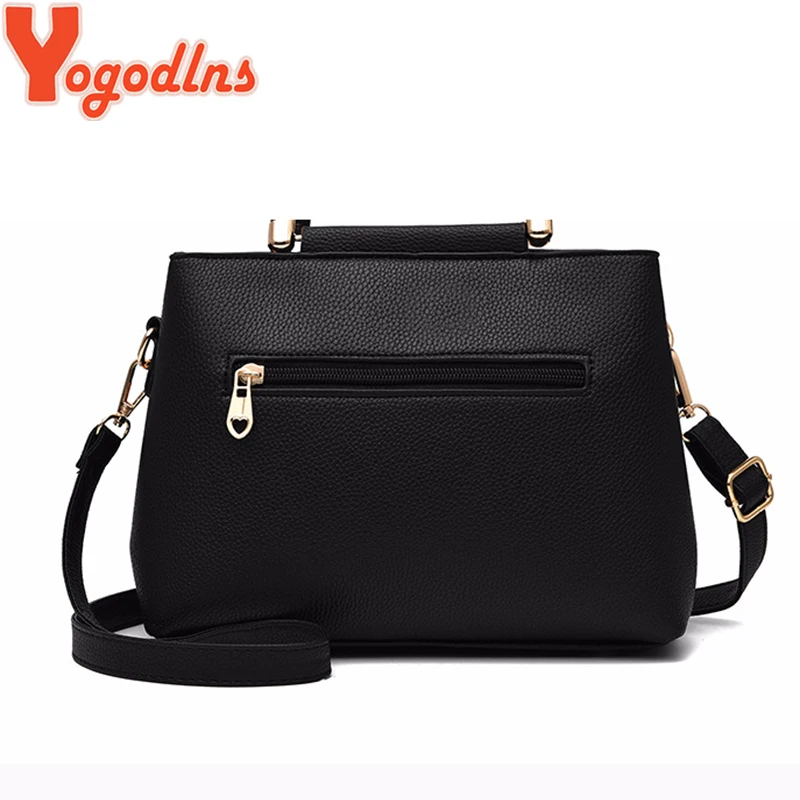 Yogodlns PU Leather Bags for Women Shoulder Bag flower Solid color bag feminina Handbag crossbody leather bag