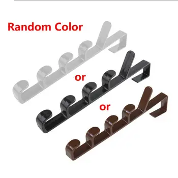 

Over The Door Hook Rack Plastic 5 Hooks Rails Hanger Storage Holder Hanging Coat Hat Clothes Bags Towel Home Organization