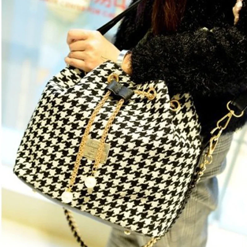  Bag for Women 2019 Bohemia Style Canvas Drawstring Bucket Bag Pearl Shoulder Handbags Women Messeng - 32957430919