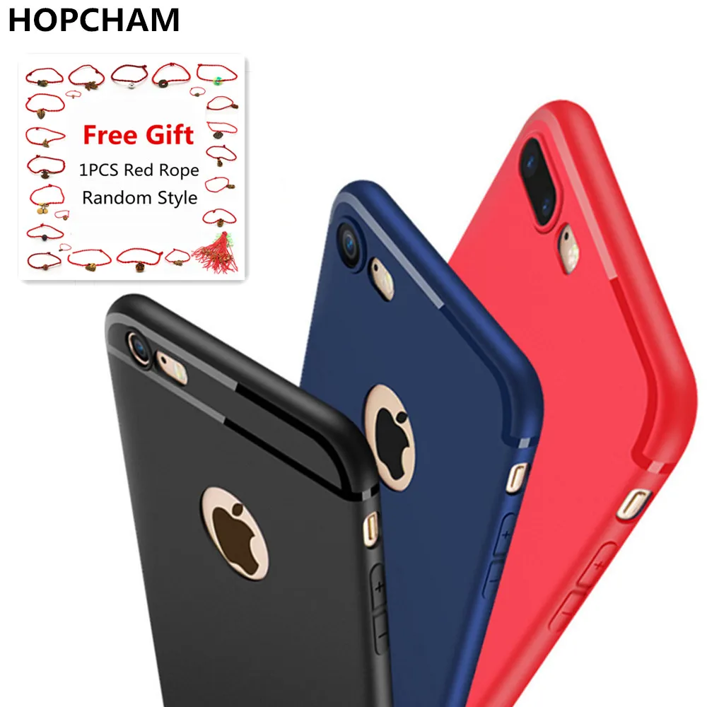 HOPCHAM Unti-finger print Matte Case for iPhone 5S 5 SE 6 7 8 PLUS X TPU Silicon soft back Cover with bright line luxury shell | Мобильные