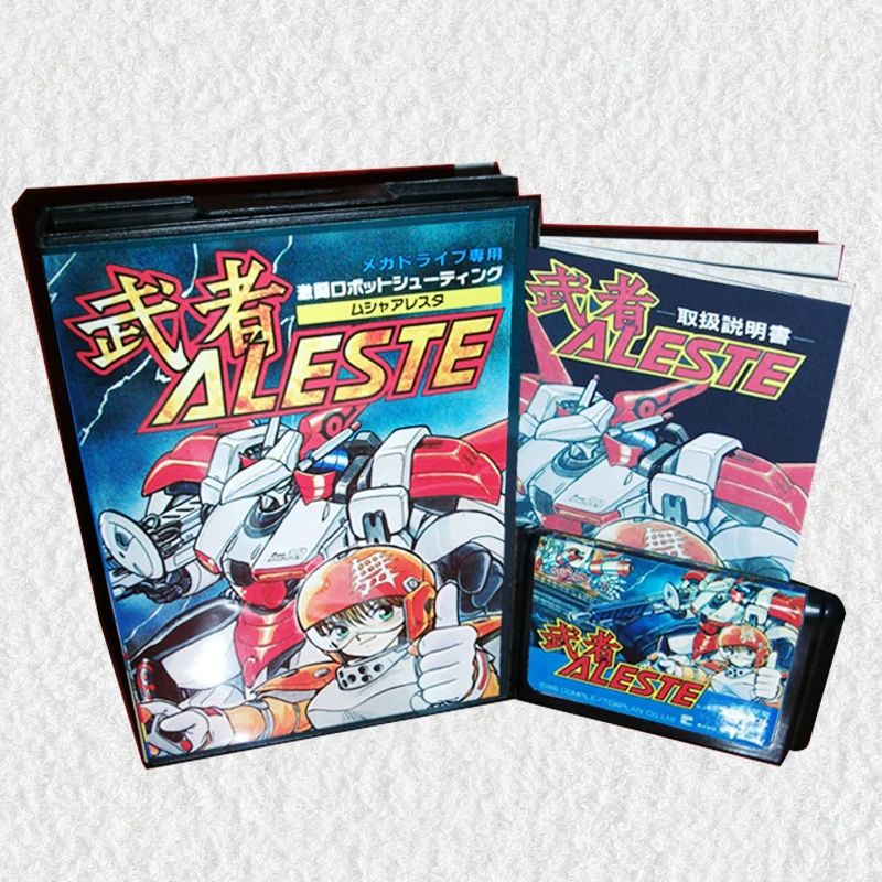 

Aleste Japan Cover with Box and Manual for Sega MegaDrive Video Game Console 16 bit MD card