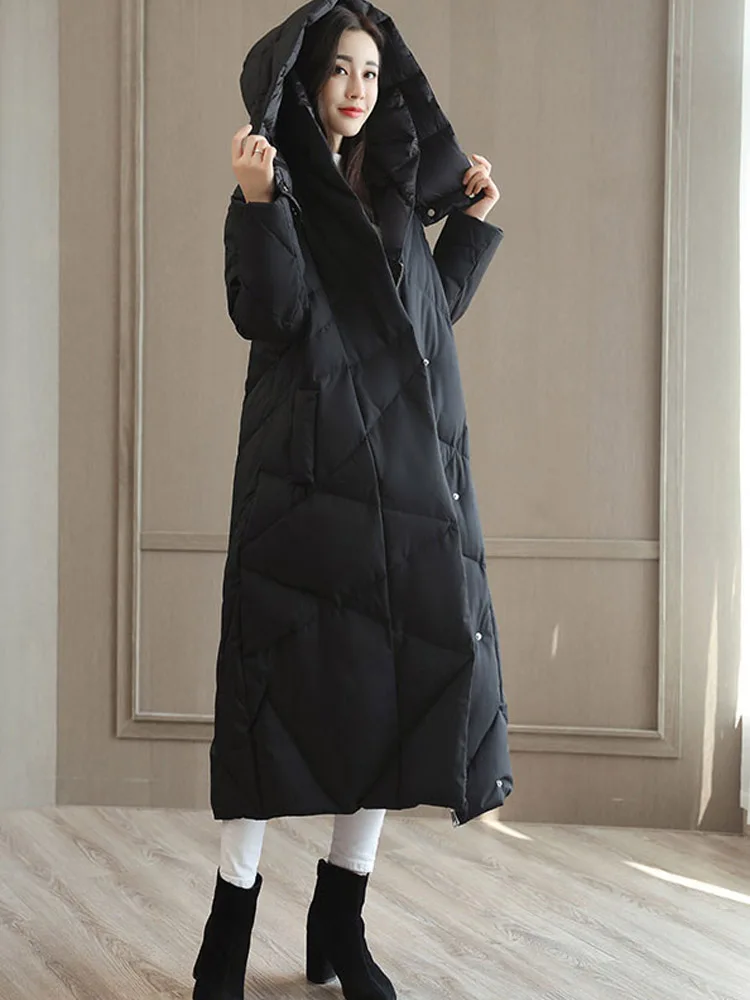 

2019 Fashion Winter Cotton Coat Long Section Show Parker Slim Slim Jacket Wild Trend Simple Personality Long-sleeved Cotton Coat