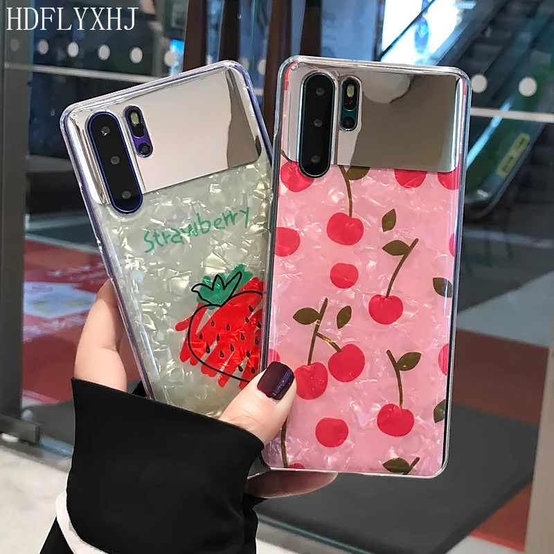 

HDFLYXHJ Fashion Mirror Phone Cover For Huawei P30 P20 Pro Mate 10 20 Shell Pattern Case For Huawei Nova 4 Cartoon Cherry Cases
