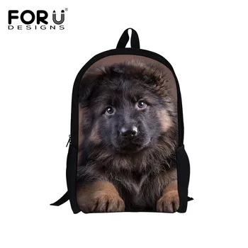 

FORUDESIGNS Children School Backpack Cute 3D Animal German Shepherd Printed Student Schoolbags Casual Kids Backbag Bolsa Girls