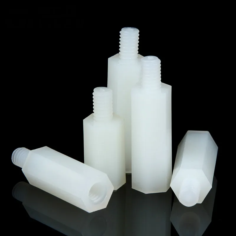 

5PCS M3 M5 Hexagonal Nylon Column Single Head Isolation Spacer Nylon Plastic Support Column
