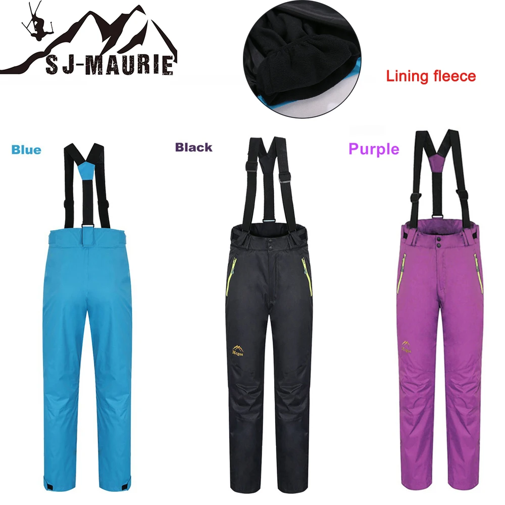 

SJ-MAURIE Winter Ski Pants Wome Snow Pants Trousers Detachable Suspenders Solid Snowboard Pants Women Skiing Hiking Pants