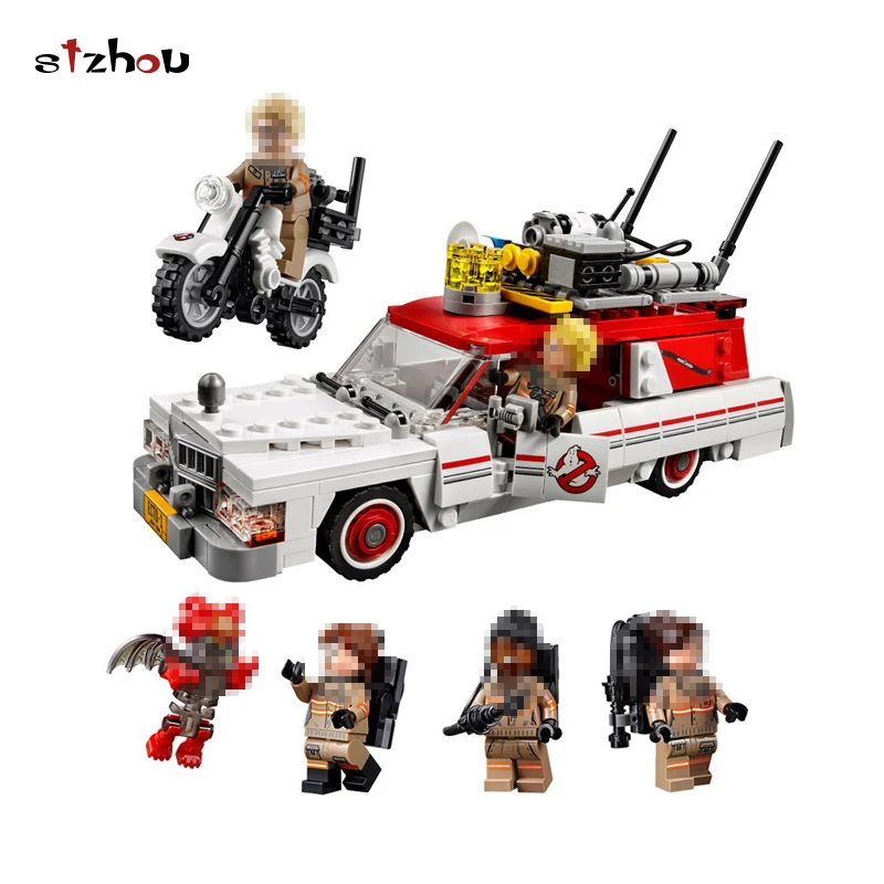 

StZhou Lepin 586Pcs New Genuine Movie Series The Ghostbusters Ecto-1&2 Set With Le Building Blocks Bricks Toys