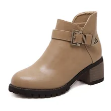 2019 outono e inverno Da Europa e os Estados Unidos selvagem novo Chelsea botas botas novas das mulheres bege 0219