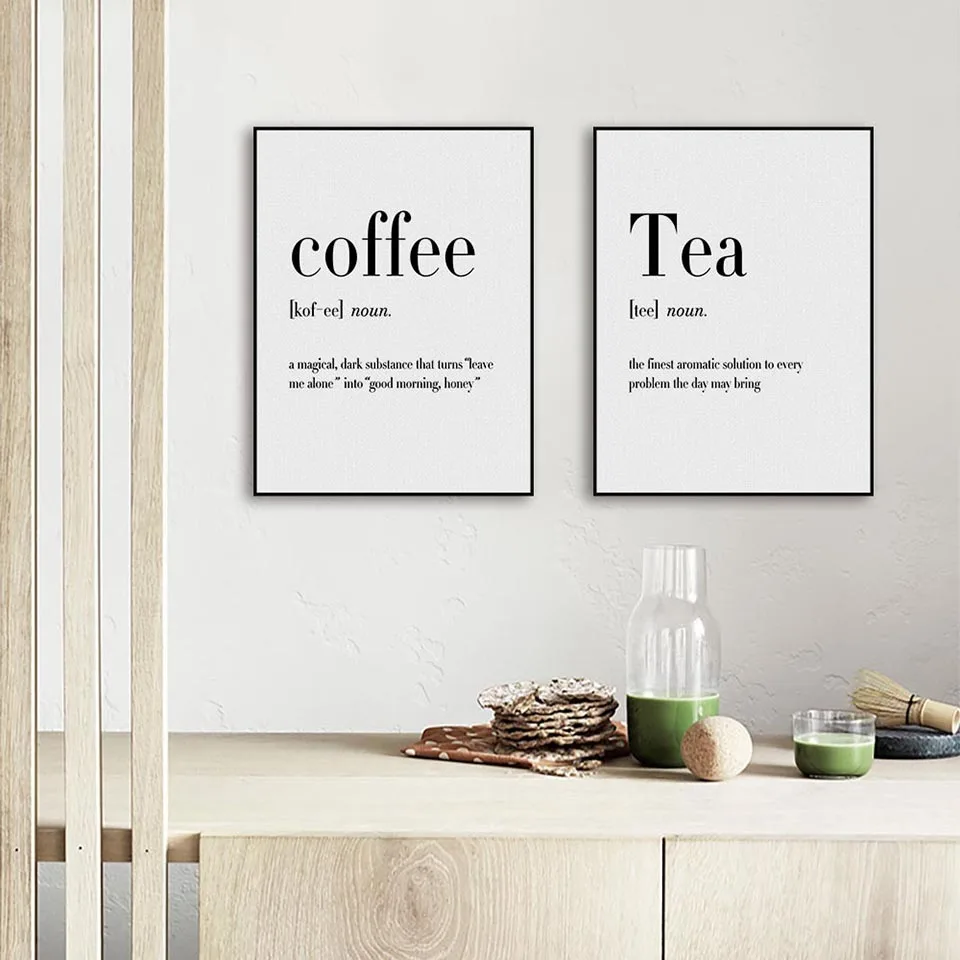 

Minimalist Black And White Beer Coffee Wine Quotes Posters Print Nordic Kitchen Room Wall Art Picture Home Decor Canvas Painting