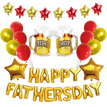 

Father's day festival party birthday decoration Gold/silver helium balloon wedding beer festival party decoration letter ballon