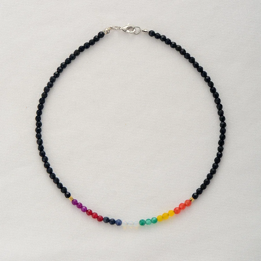 7 Color Chakra Necklaces Semi Precious Stone Choker Necklace Women New Fashion Beaded Short Necklaces Jewelry