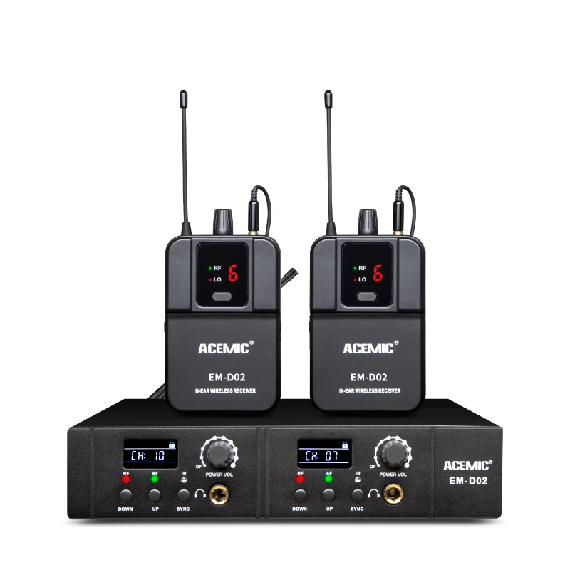

FREE & FAST SHIPPING Acemic EM-D02 Dual Channel Wireless In Ear Monitor System