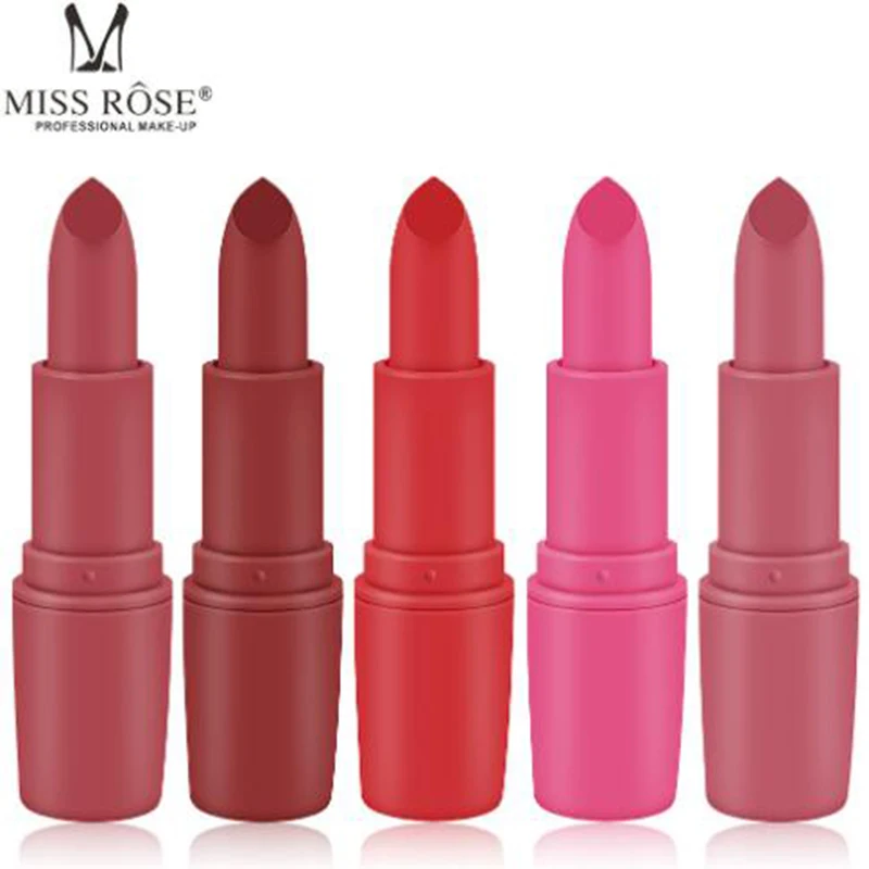 

MISS ROSE New Matte Bullet Lipstick Makeup Nude Black Lipstick Baseball Metallic Matte Lasting Waterproof Moisturizing Lipstick