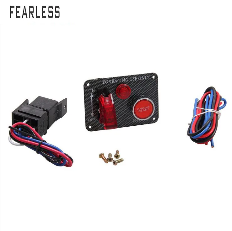 

Car modified carbon fiber panel ignition one button start switch multi-function racing power off switch