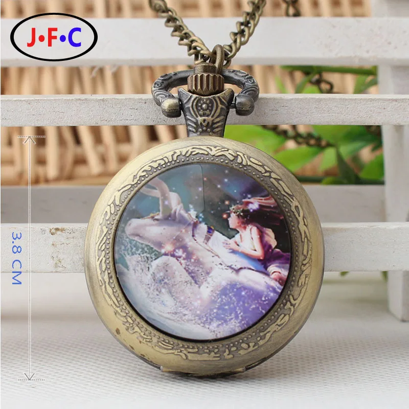 2017 средний Телец кварцевые карманные часы время камень средней школы выпускные