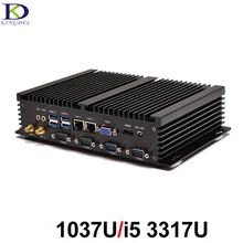 Mini PC Fanless Industrial PC Embedded Computer low power Rugged Computer Celeron 1037U i5 3317U Barebone PC with 4*RS232 COM