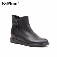 KvPhan Casual Winter Ankle Warm Boots Double Side Zipper Low Heels Short Plush Snow Female Boots Women High Quality Woman Shoes