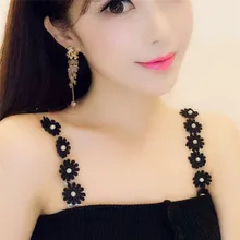 Кружевной Цветочный Регулируемый женский бюстгальтер с бретельками для девочек, Летняя Сексуальная силиконовая Прозрачная Наплечная лямка