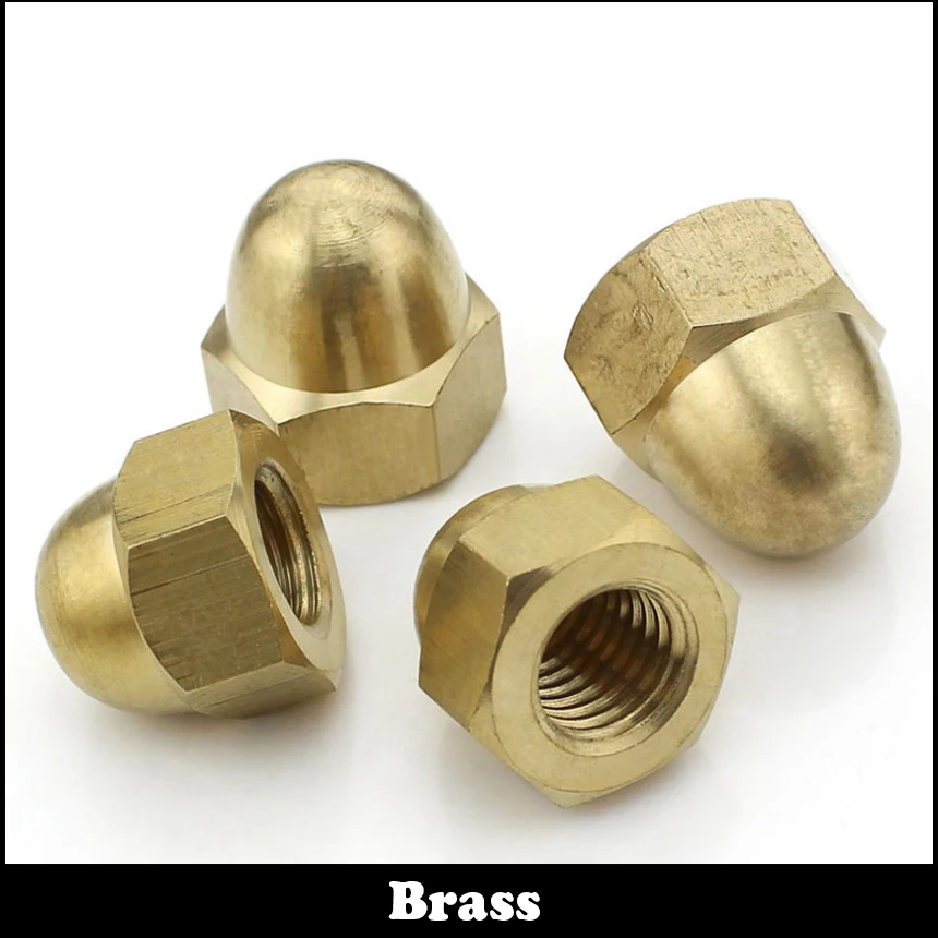 M16 M18 M20 DIN1587 Bronze Brass Decorative Nuts Copper Hexagon Hex Protection Domed Cover Cap