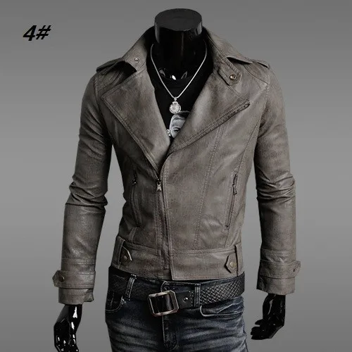 Мужская куртка из искусственной кожи, осенне-зимний мужской костюм, модное приталенное пальто, куртки-7938, черные и серые куртки на молнии, пальто