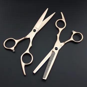 

professional Japan 6 inch gold hair salon scissors cutting barber makas hair scissor thinning shears hairdressing scissors set