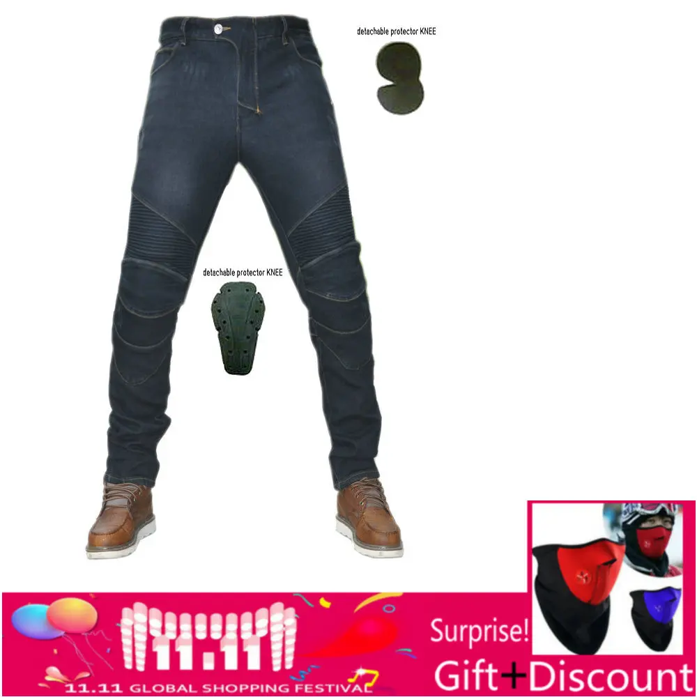 

2018 new motorcycle waterproof racing pants locomotive plus velvet warm outdoor riding anti-fall jeans