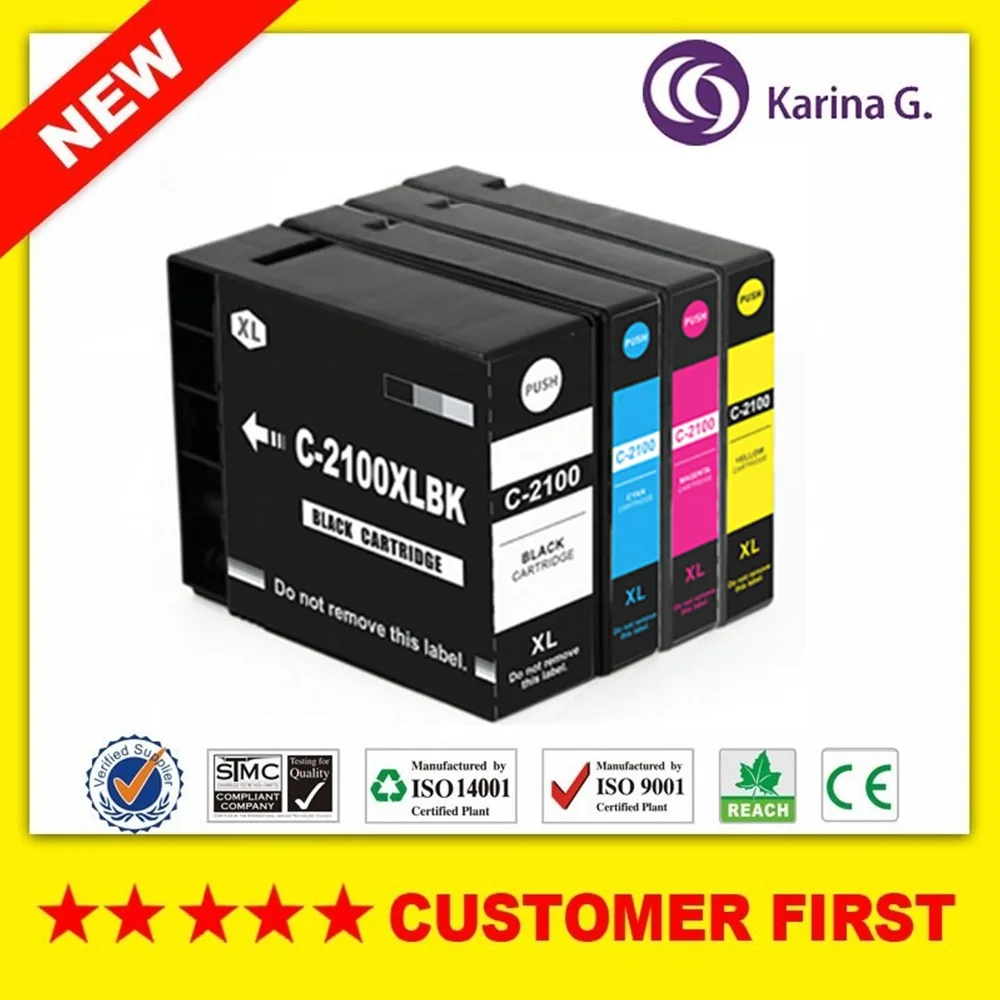 1set Compatible ink Cartridge PGI 2100 PGI2100 pgi 2100 XL Full ink For Canon MAXIFY Ib4010 
