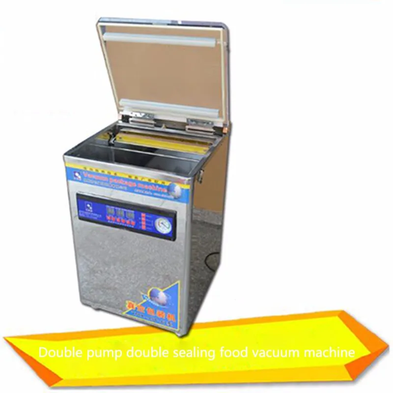 Stainless Steel Food Vacuum Sealer Bag Packing Machine Desktop Double