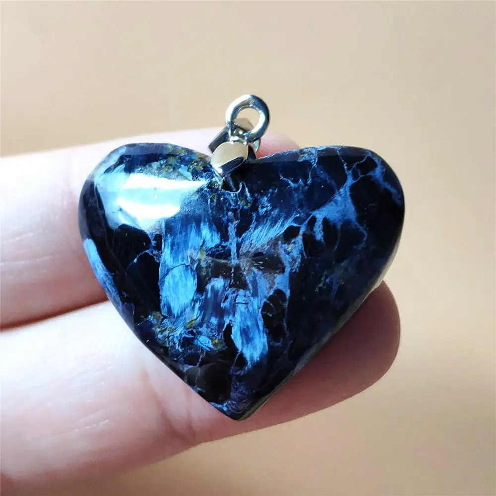 

Newly Natural Blue Pietersite Chatoyant Pendant 29x24x8mm Women Men Best Gift Crystal Heart Love Gemstone Fashion Namibia AAAAA