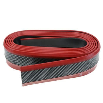 

2.5M Black/Red Car Front Lip Bumper Protection Carbon Fiber Strips Stickers Car Bumper Skirts Decoration Car-styling Universal