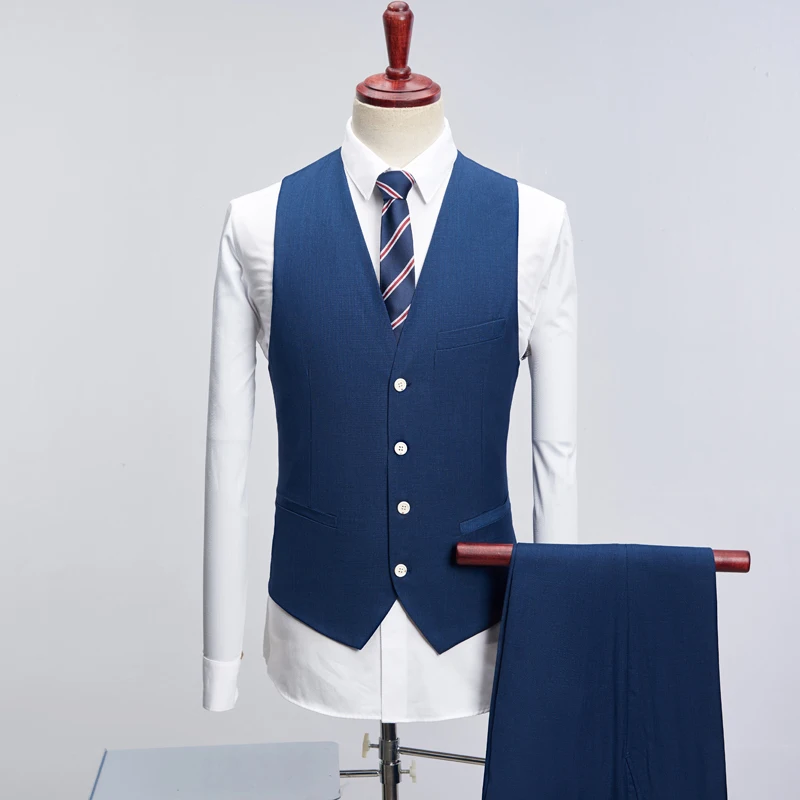 POSHAWN 2018 Slim Fit Для мужчин Свадебный костюм комплект с брюками корейский стиль