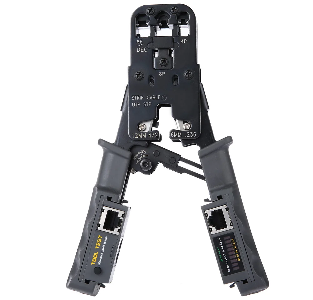 

2 in 1 multitool RJ45 Network LAN Cable Crimper Pliers stripper Tool Cable Tester 6P/8P Wire Cutter Tool Test Crimping Pliers