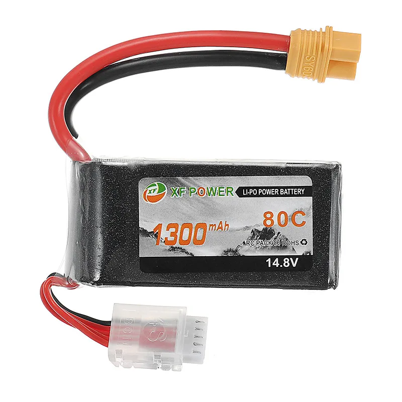 

Newest XF Power 14.8V 1300mah 80C 4S Lipo Battery SY60 Plug Connector for RC Racing Racer Multitotor Drone Quadcopter DIY