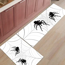 2 шт. кухонные подстилки И КОВРИКИ НАБОР современный Хэллоуин паук веб домашний декор Нескользящая область бегун входной коврик