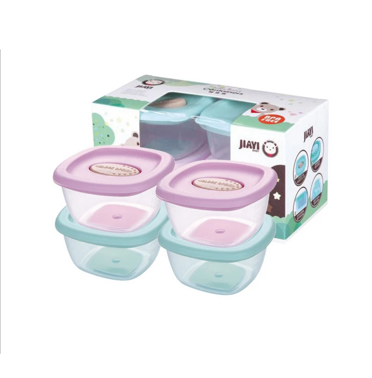 Portable Baby Food Storage Snack Box Milk Powder Box Infant Dispenser Container Stackable Feeding Sprout Cups BPA free