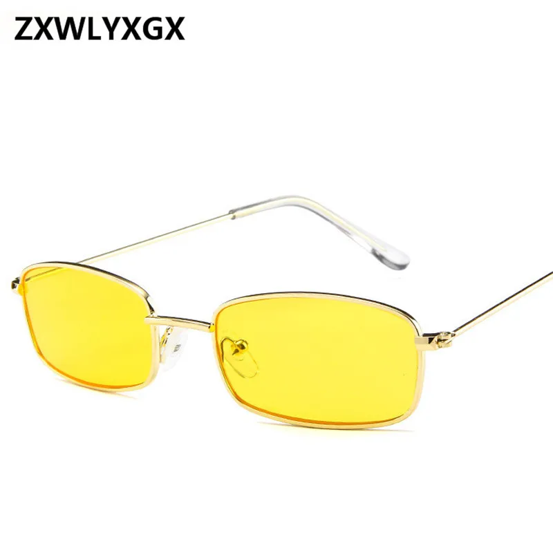 Neue kleine Rechteck Retro Sonnenbrille Männer Marke Designer roten Metallrahmen klare Linse Sonnenbrille Frauen Unisex UV400