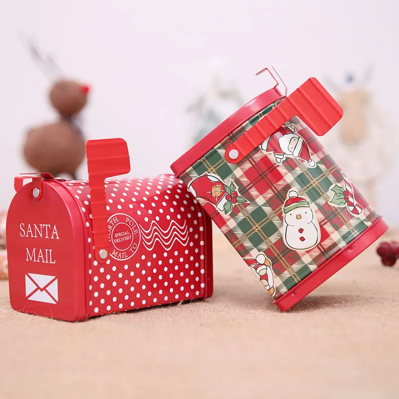 

Christmas Decorations Creative Small Mailbox Tin Box Children's Iron Christmas Gift Storage Box Envelope Box
